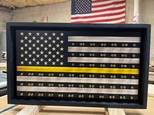 Challenge Coin Display Wooden American Flags