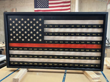 Load image into Gallery viewer, Challenge Coin Display Wooden American Flags
