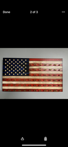 Challenge Coin Display Wooden American Flags