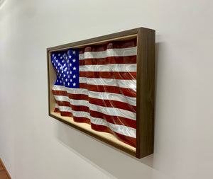 Wavy Wooden American Flag