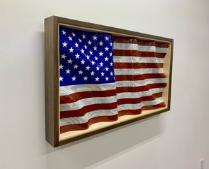 Wavy Wooden American Flag