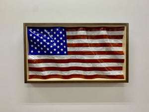 Wavy Wooden American Flag